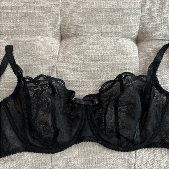 Agent Provocateur Love Black French Lace Full Cup Bra Size 36E - Picture 6 of 11